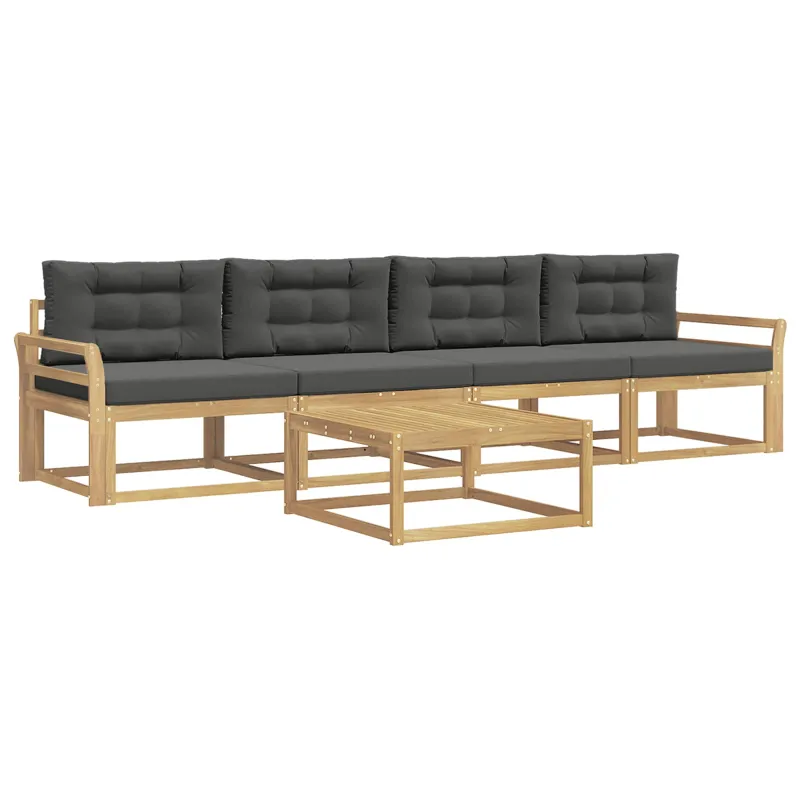 Lauko sofos komplektas su pagalve 4 pcs Balta ir antracito