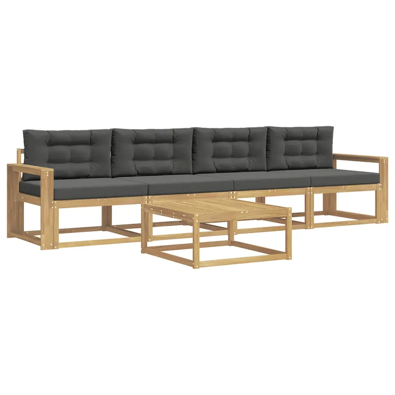 Lauko sofos komplektas su pagalve 4 pcs Balta ir antracito