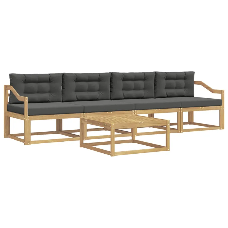Lauko sofos komplektas su pagalve 4 pcs Balta ir antracito