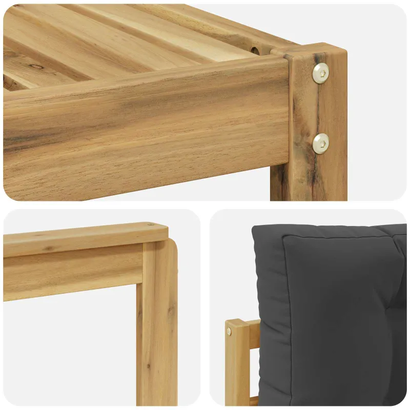 Lauko sofos komplektas su pagalve 6 pcs Balta ir antracito