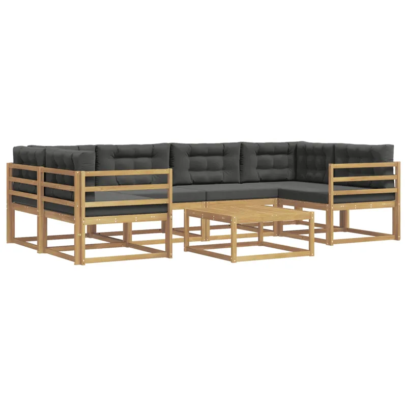 Lauko sofos komplektas su pagalve 5 pcs Balta ir antracito