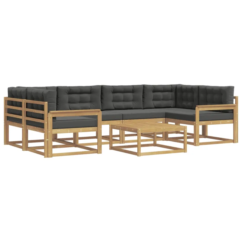 Lauko sofos komplektas su pagalve 5 pcs Balta ir antracito