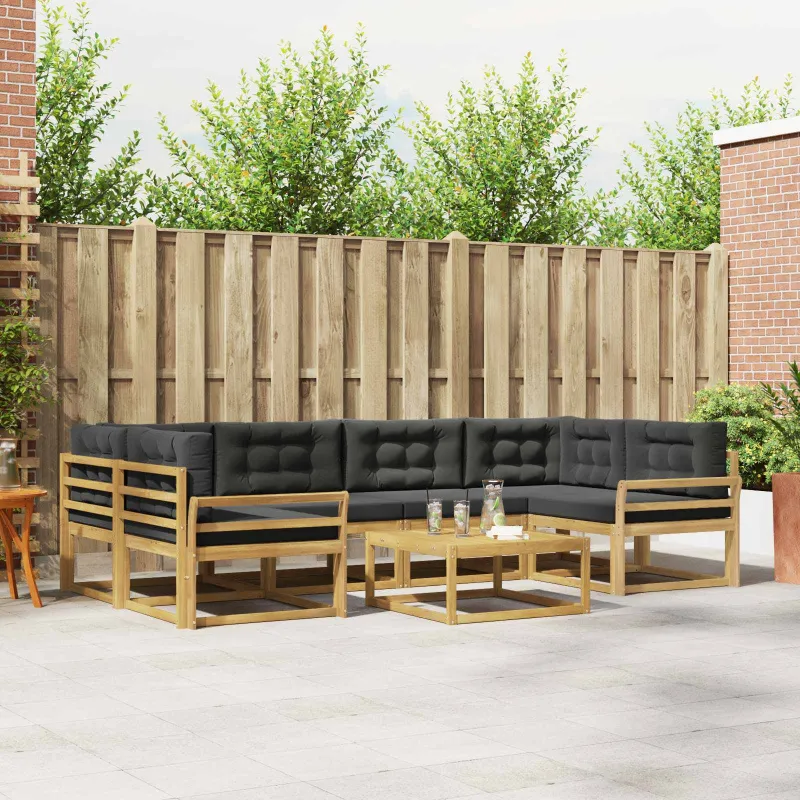 Lauko sofos komplektas su pagalve 5 pcs Balta ir antracito