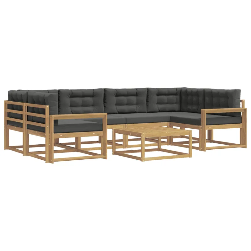 Lauko sofos komplektas su pagalve 5 pcs Balta ir antracito