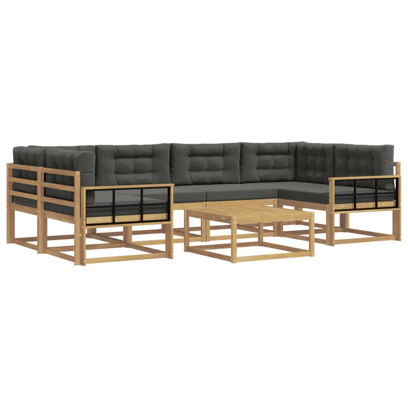 Lauko sofos komplektas su pagalve 5 pcs Balta ir antracito