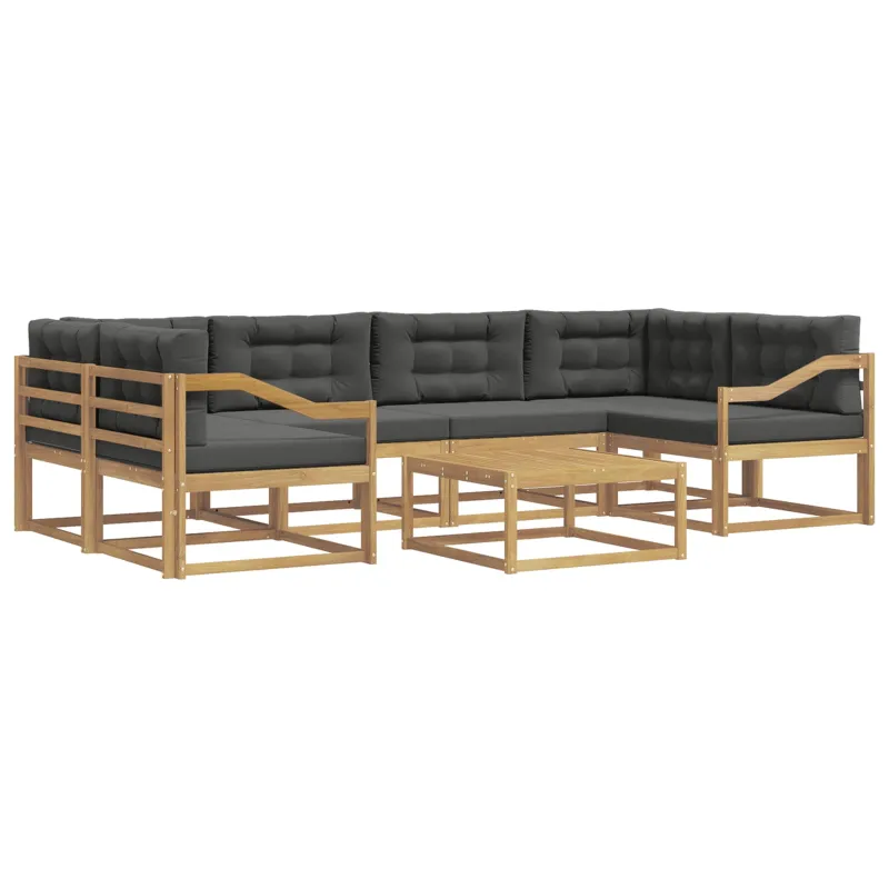 Lauko sofos komplektas su pagalve 5 pcs Balta ir antracito