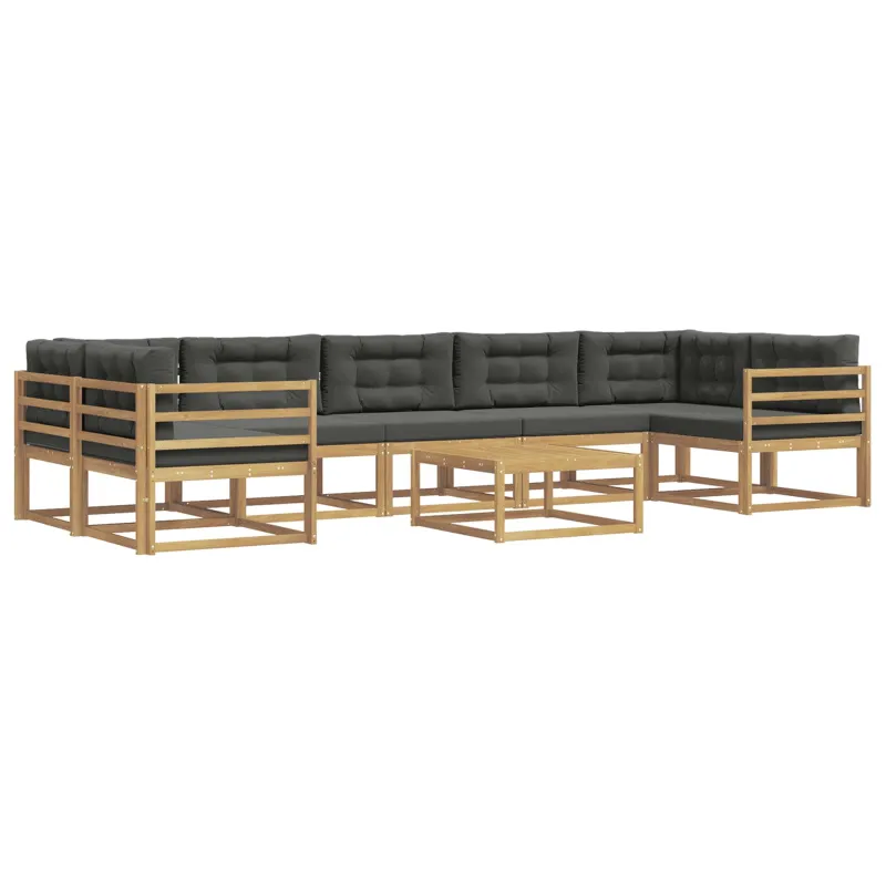 Lauko sofos komplektas su pagalve 6 pcs Balta ir antracito