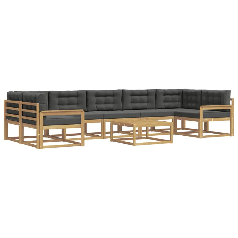 Lauko sofos komplektas su pagalve 6 pcs Balta ir antracito