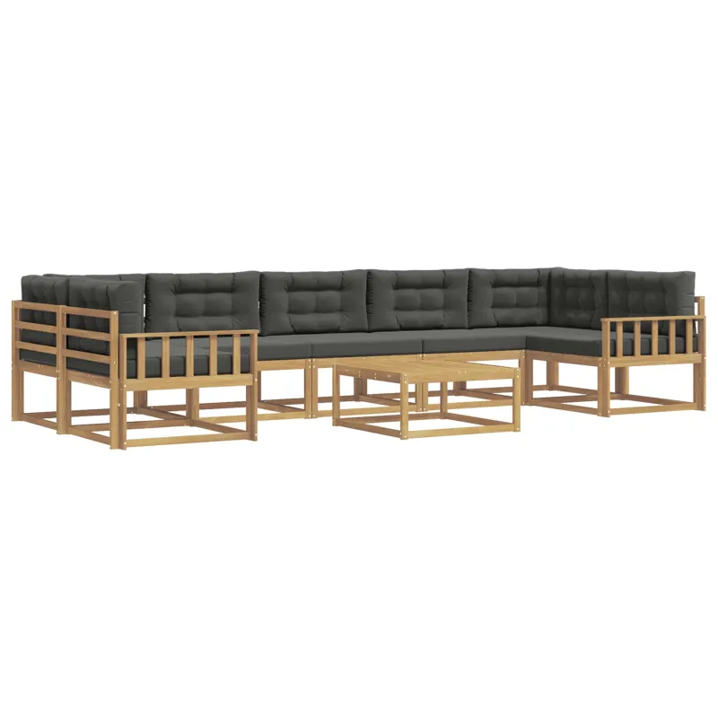 Lauko sofos komplektas su pagalve 6 pcs Balta ir antracito