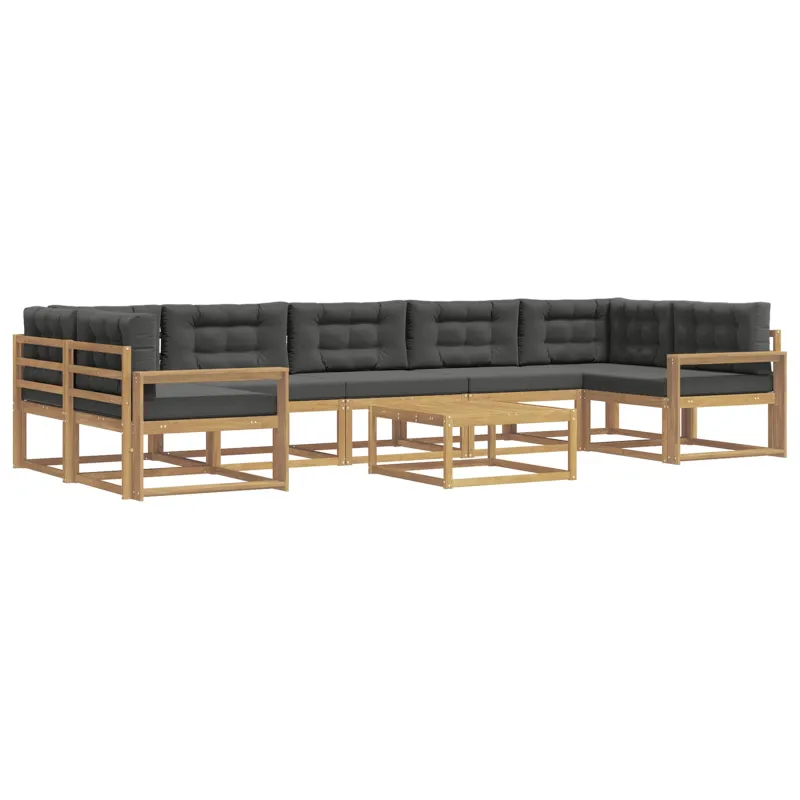 Lauko sofos komplektas su pagalve 6 pcs Balta ir antracito