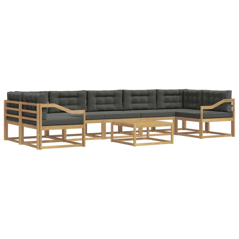 Lauko sofos komplektas su pagalve 6 pcs Balta ir antracito