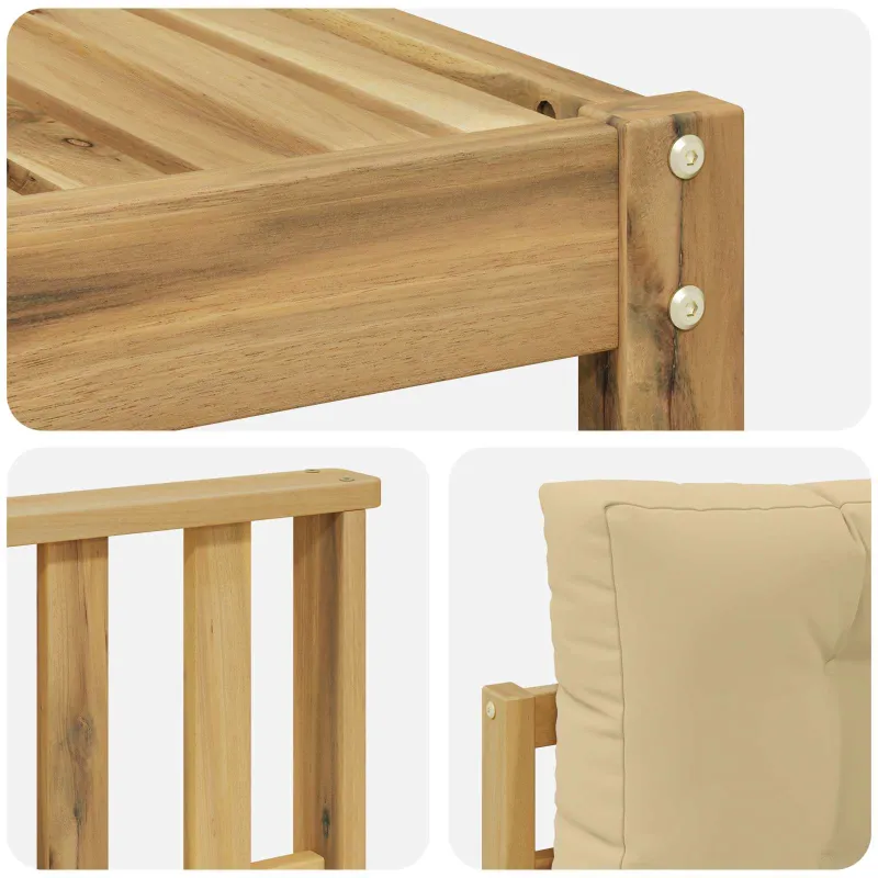 Lauko sofos komplektas 9 pcs Balta ir kreminė 79 x 79 x 37 cm