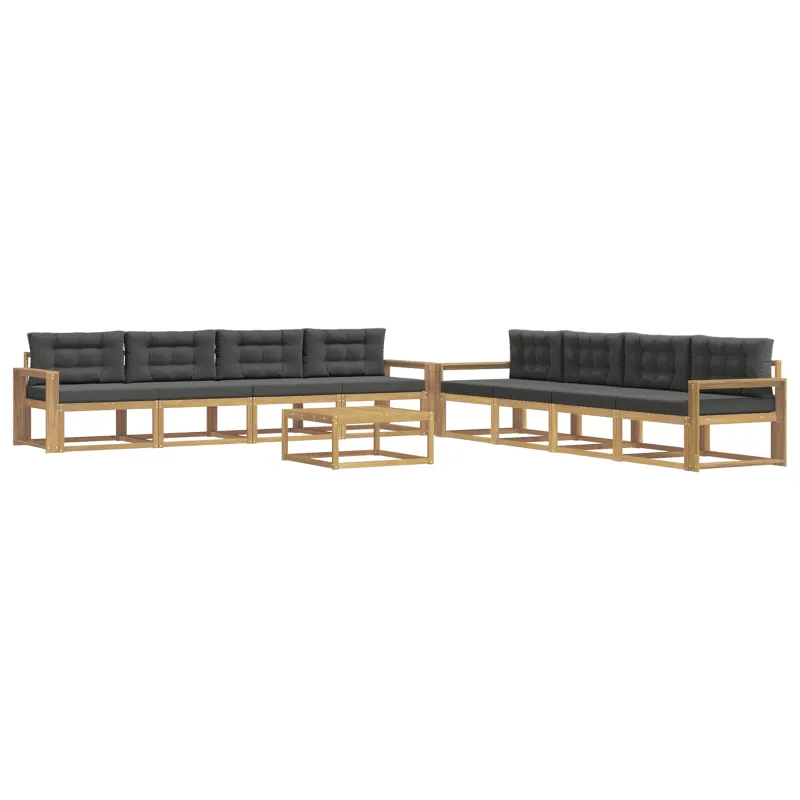 Lauko sofos komplektas 9 pcs Balta ir antracito 79 x 79 x 37 cm