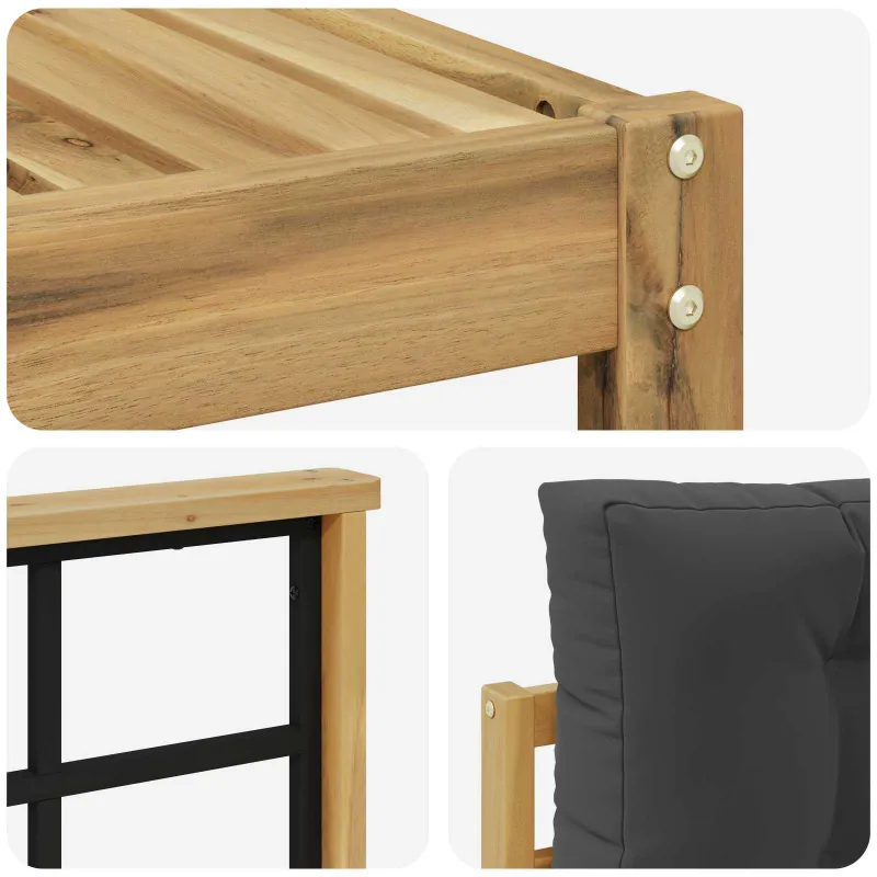 Lauko sofos komplektas 9 pcs Balta ir antracito 79 x 79 x 37 cm