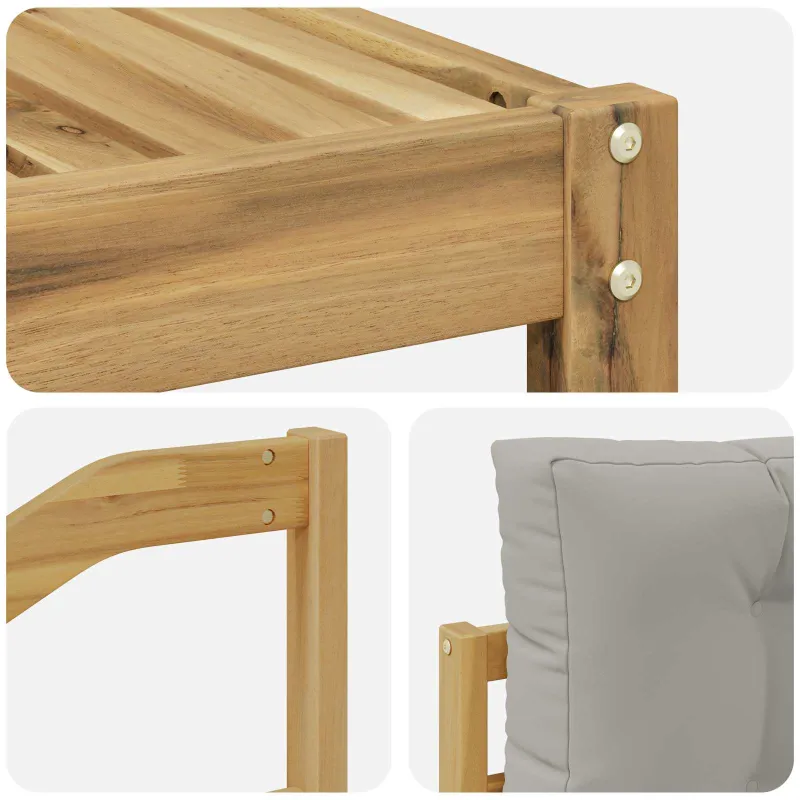 Lauko sofos komplektas 9 pcs Balta ir šviesiai pilka