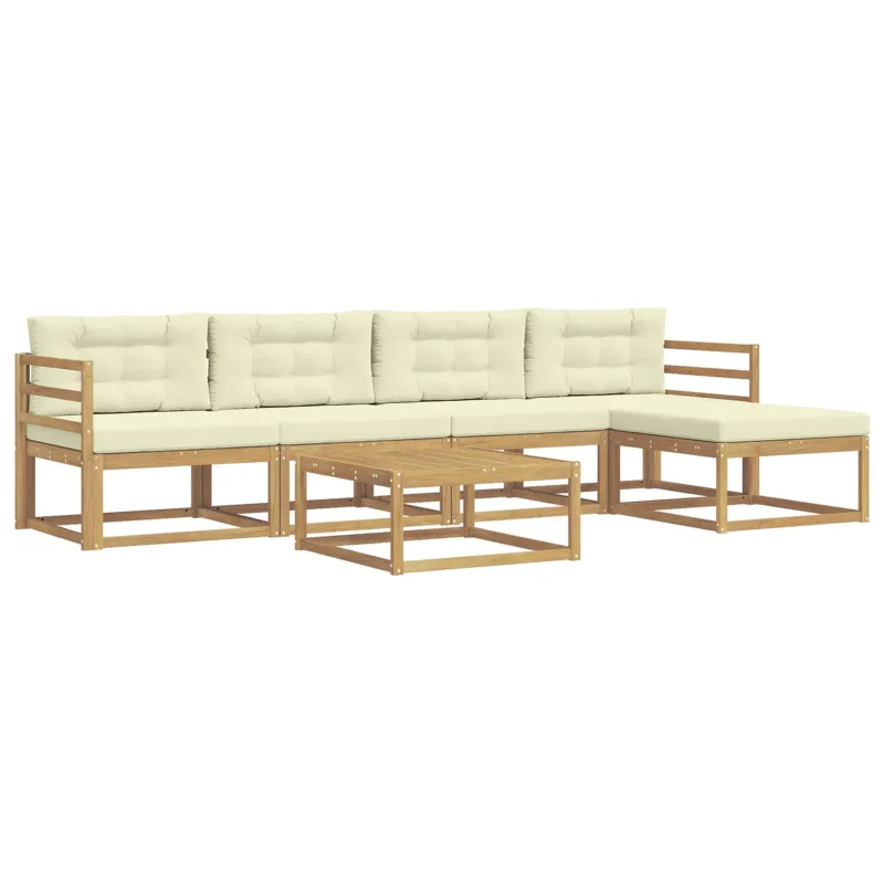 Lauko sofos komplektas 6 pcs Balta ir kreminė 79 x 79 x 37 cm