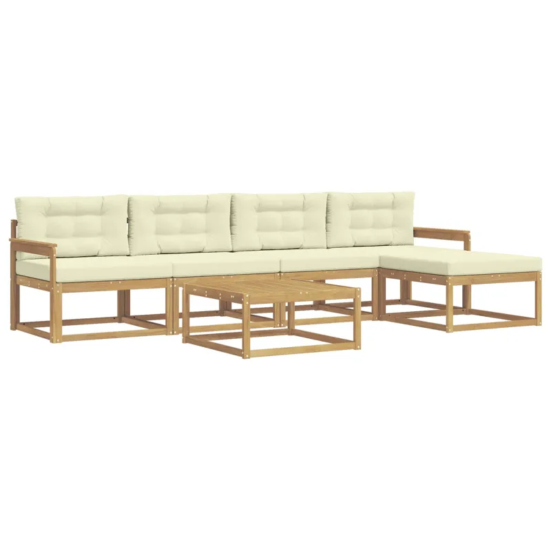 Lauko sofos komplektas 6 pcs Balta ir kreminė 79 x 79 x 37 cm