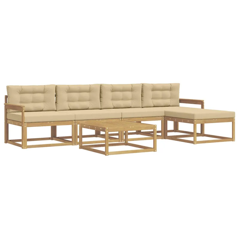 Lauko sofos komplektas 6 pcs Balta ir kreminė 79 x 79 x 37 cm