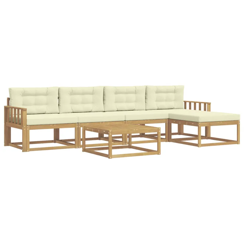 Lauko sofos komplektas 6 pcs Balta ir kreminė 79 x 79 x 37 cm
