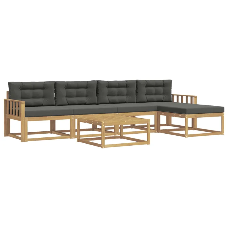Lauko sofos komplektas 6 pcs Balta ir antracito 79 x 79 x 37 cm