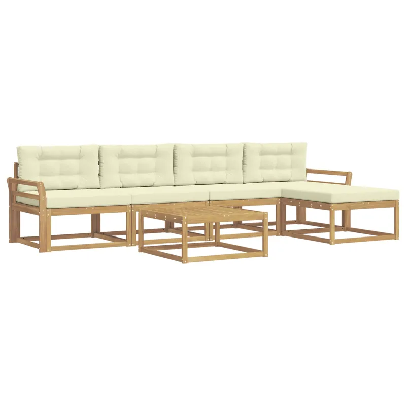 Lauko sofos komplektas 6 pcs Balta ir kreminė 79 x 79 x 37 cm