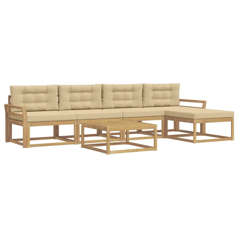 Lauko sofos komplektas 6 pcs Balta ir kreminė 79 x 79 x 37 cm