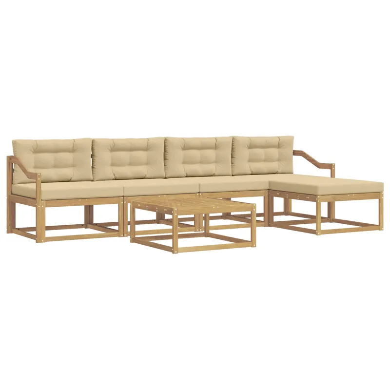Lauko sofos komplektas 6 pcs Balta ir kreminė 79 x 79 x 37 cm