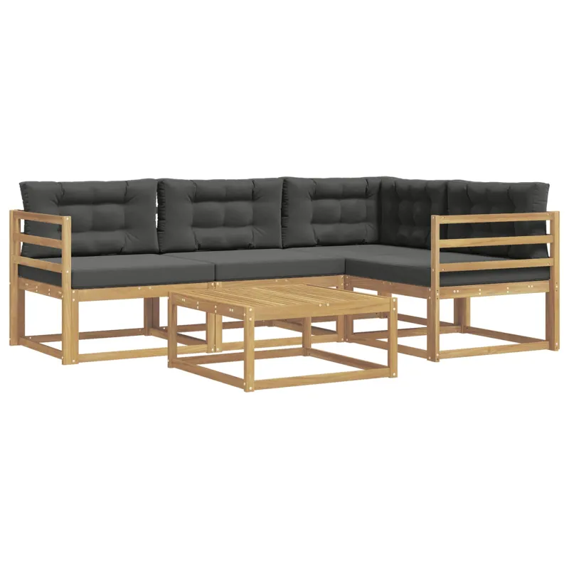 Lauko sofos komplektas 5 pcs Balta ir antracito 79 x 79 x 37 cm
