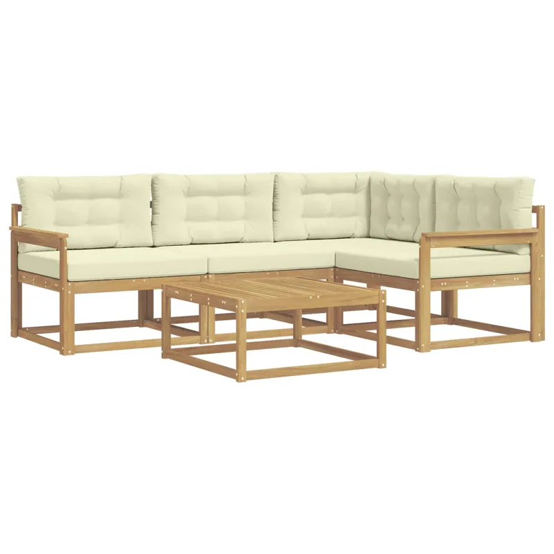 Lauko sofos komplektas 5 pcs Balta ir kreminė 79 x 79 x 37 cm