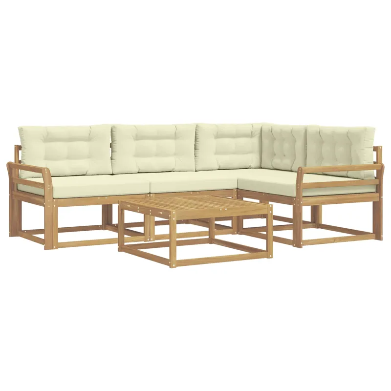 Lauko sofos komplektas 5 pcs Balta ir kreminė 79 x 79 x 37 cm