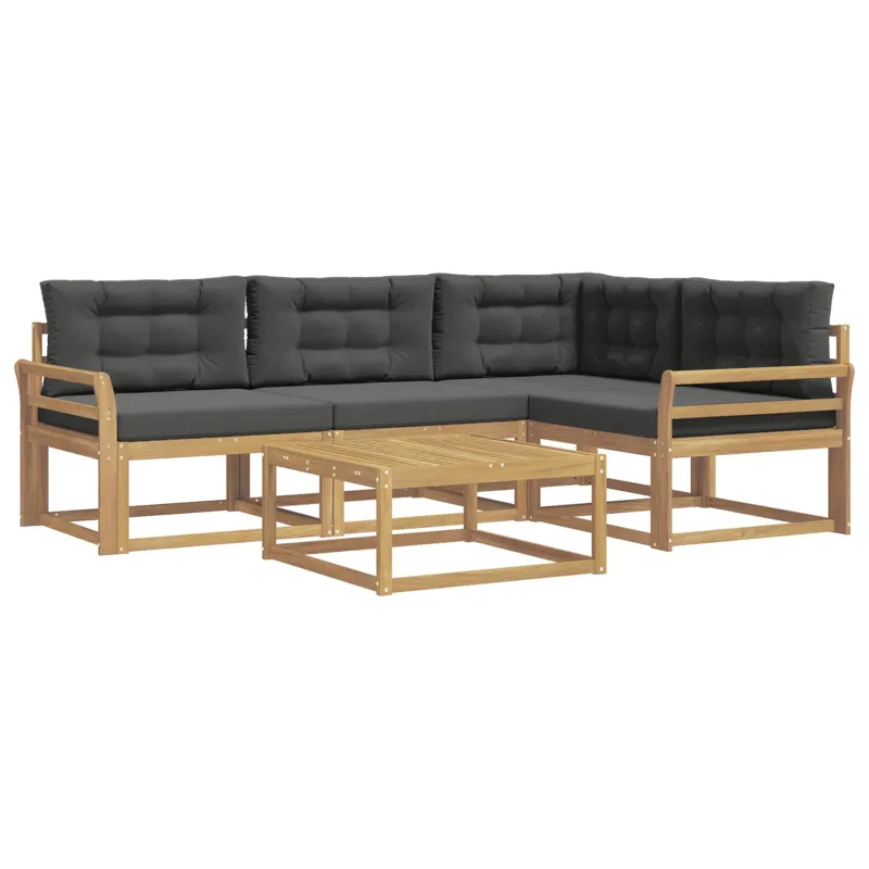 Lauko sofos komplektas 5 pcs Balta ir antracito 79 x 79 x 37 cm