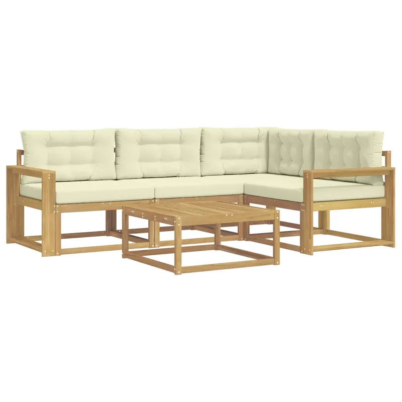 Lauko sofos komplektas 5 pcs Balta ir kreminė 79 x 79 x 37 cm