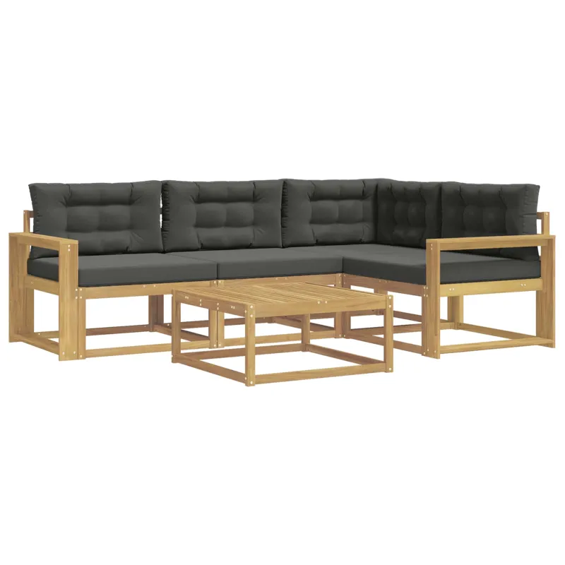 Lauko sofos komplektas 5 pcs Balta ir antracito 79 x 79 x 37 cm