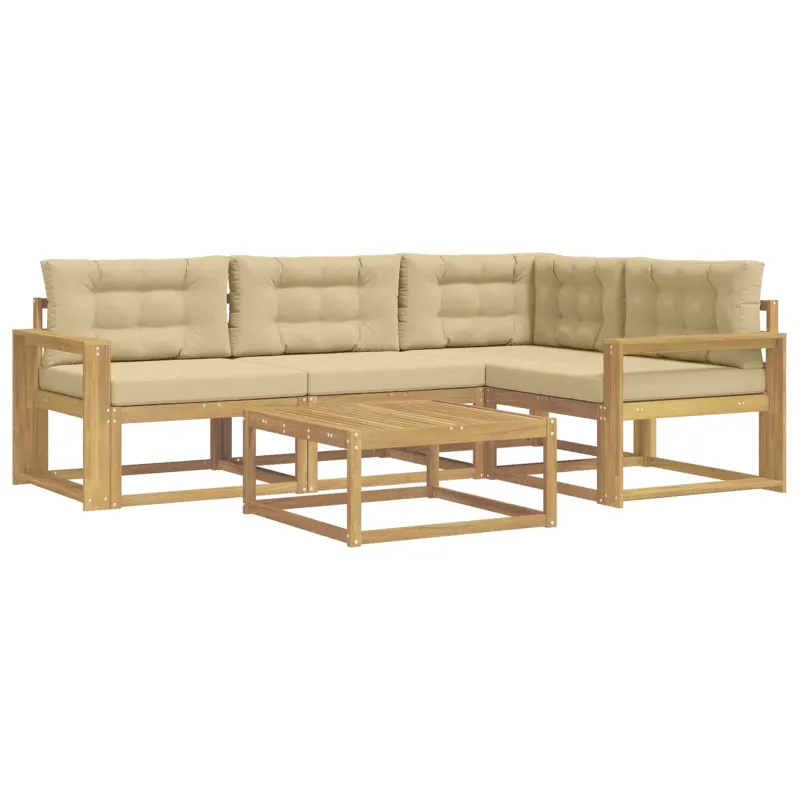 Lauko sofos komplektas 5 pcs Balta ir kreminė 79 x 79 x 37 cm
