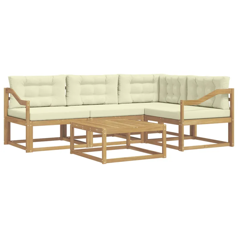 Lauko sofos komplektas 5 pcs Balta ir kreminė 79 x 79 x 37 cm