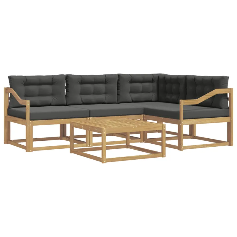 Lauko sofos komplektas 5 pcs Balta ir antracito 79 x 79 x 37 cm