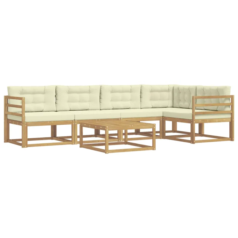Lauko sofos komplektas 6 pcs Balta ir kreminė 79 x 79 x 37 cm