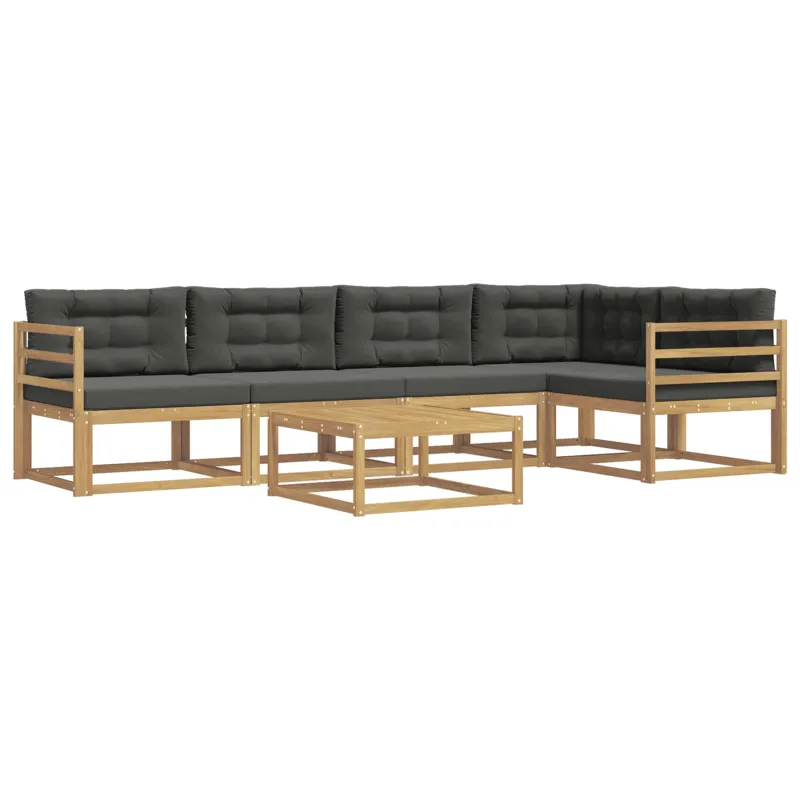 Lauko sofos komplektas 6 pcs Balta ir antracito 79 x 79 x 37 cm