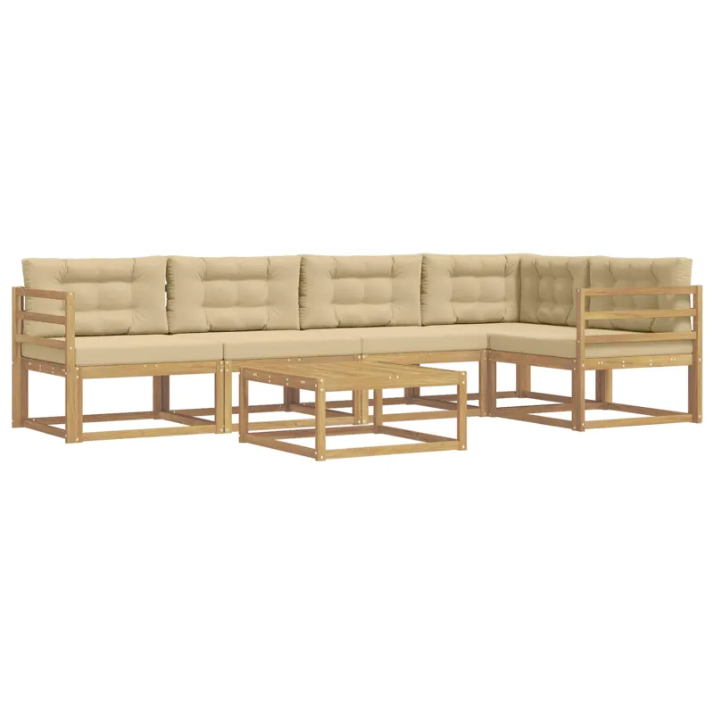 Lauko sofos komplektas 6 pcs Balta ir kreminė 79 x 79 x 37 cm