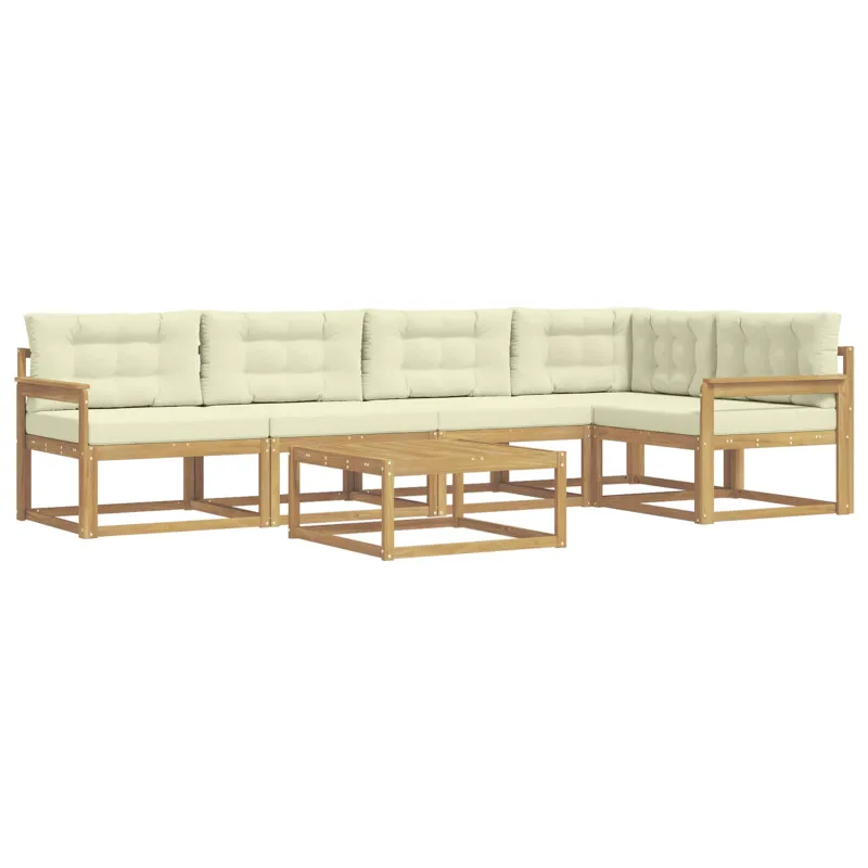 Lauko sofos komplektas 6 pcs Balta ir kreminė 79 x 79 x 37 cm