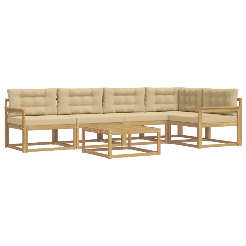 Lauko sofos komplektas 6 pcs Balta ir kreminė 79 x 79 x 37 cm