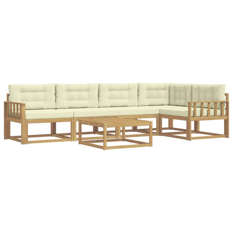 Lauko sofos komplektas 6 pcs Balta ir kreminė 79 x 79 x 37 cm
