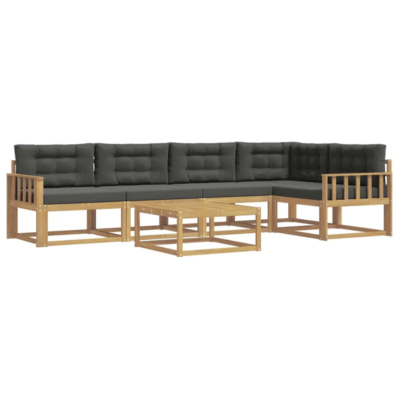 Lauko sofos komplektas 6 pcs Balta ir antracito 79 x 79 x 37 cm