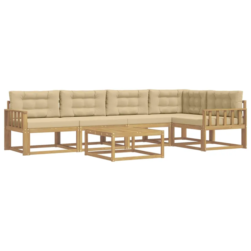 Lauko sofos komplektas 6 pcs Balta ir kreminė 79 x 79 x 37 cm