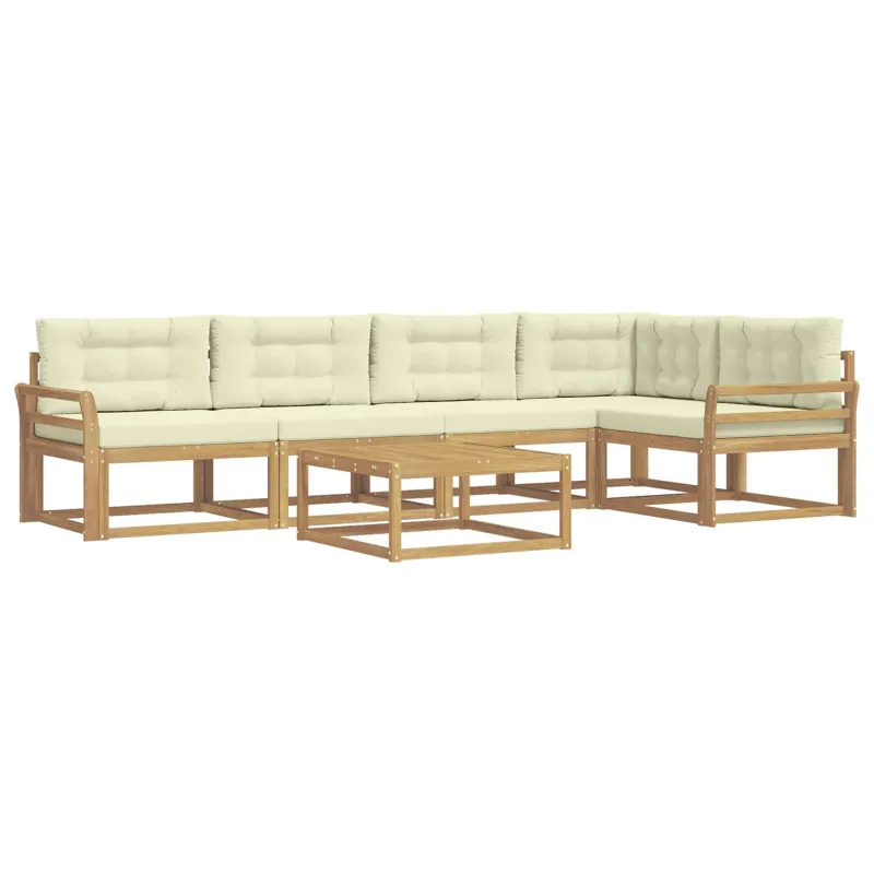 Lauko sofos komplektas 6 pcs Balta ir kreminė 79 x 79 x 37 cm