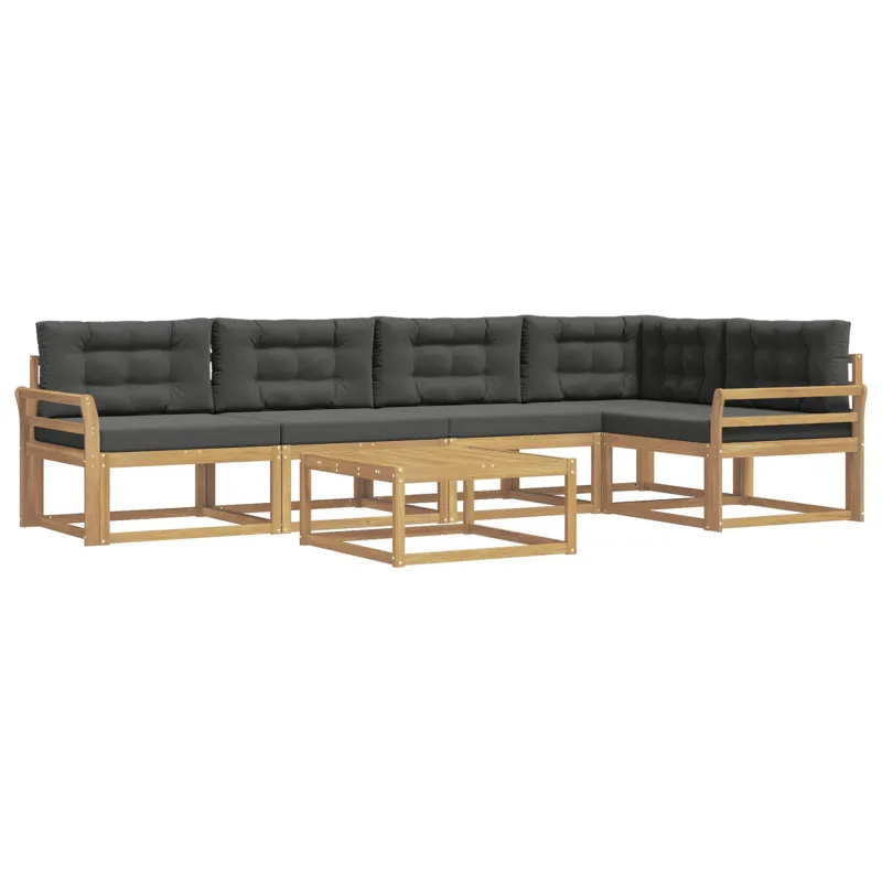 Lauko sofos komplektas 6 pcs Balta ir antracito 79 x 79 x 37 cm
