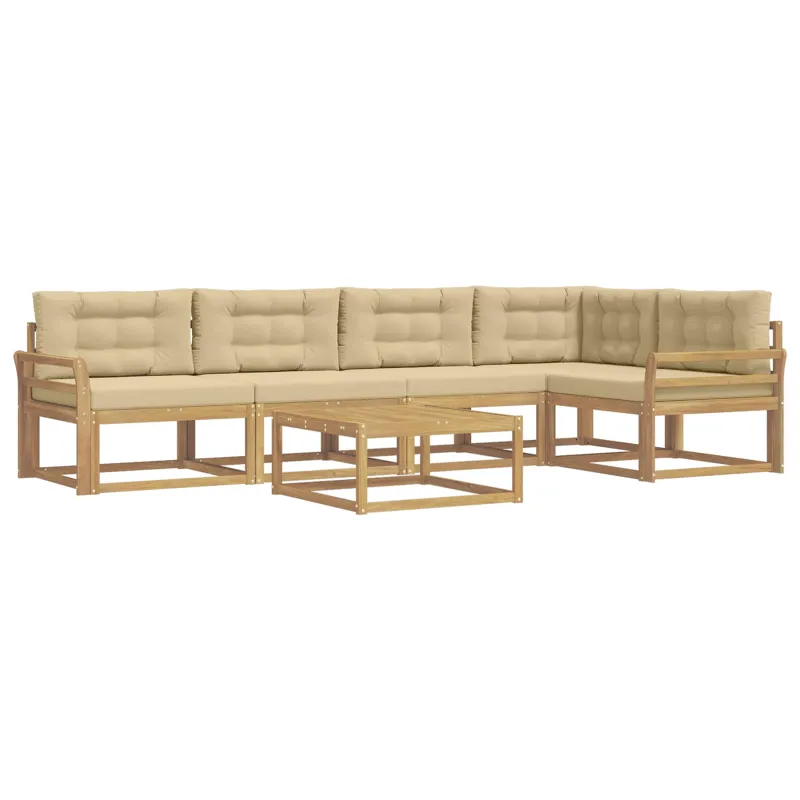 Lauko sofos komplektas 6 pcs Balta ir kreminė 79 x 79 x 37 cm