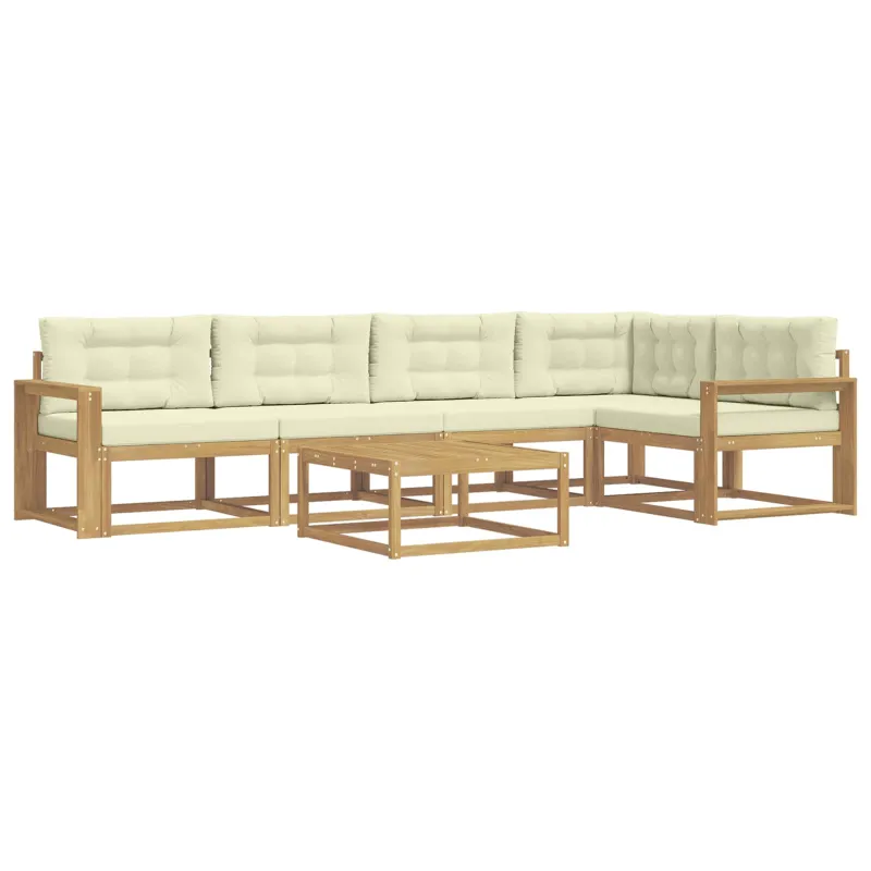 Lauko sofos komplektas 6 pcs Balta ir kreminė 79 x 79 x 37 cm
