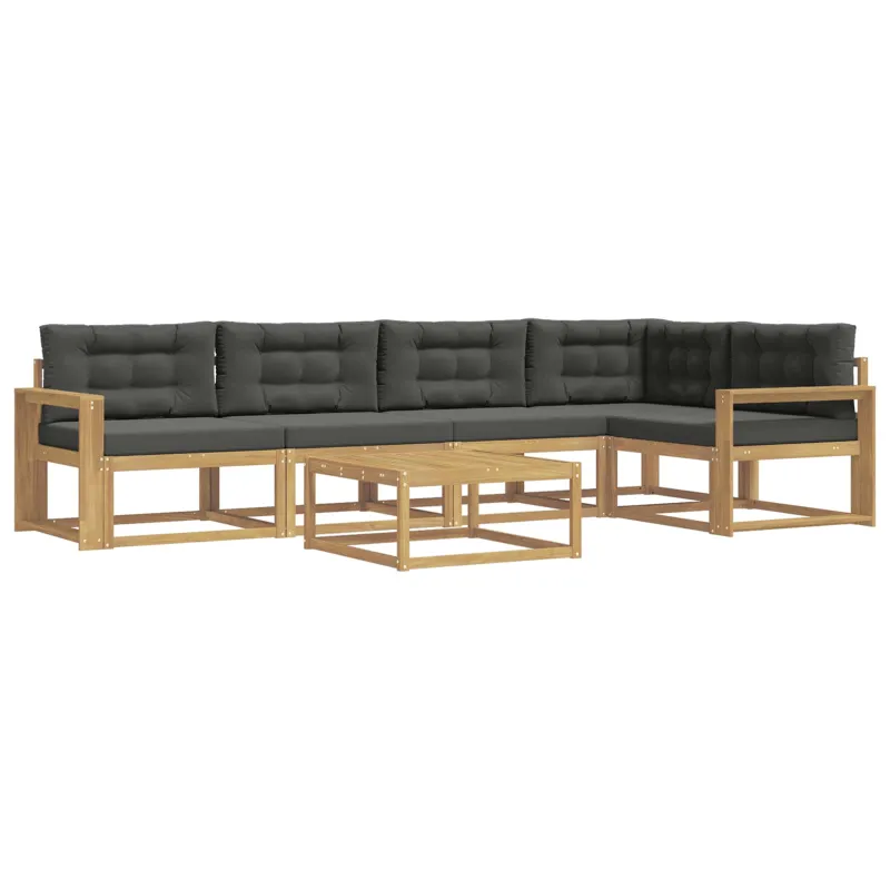 Lauko sofos komplektas 6 pcs Balta ir antracito 79 x 79 x 37 cm