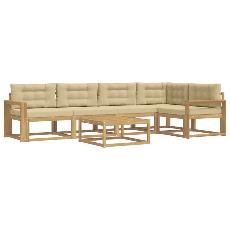 Lauko sofos komplektas 6 pcs Balta ir kreminė 79 x 79 x 37 cm